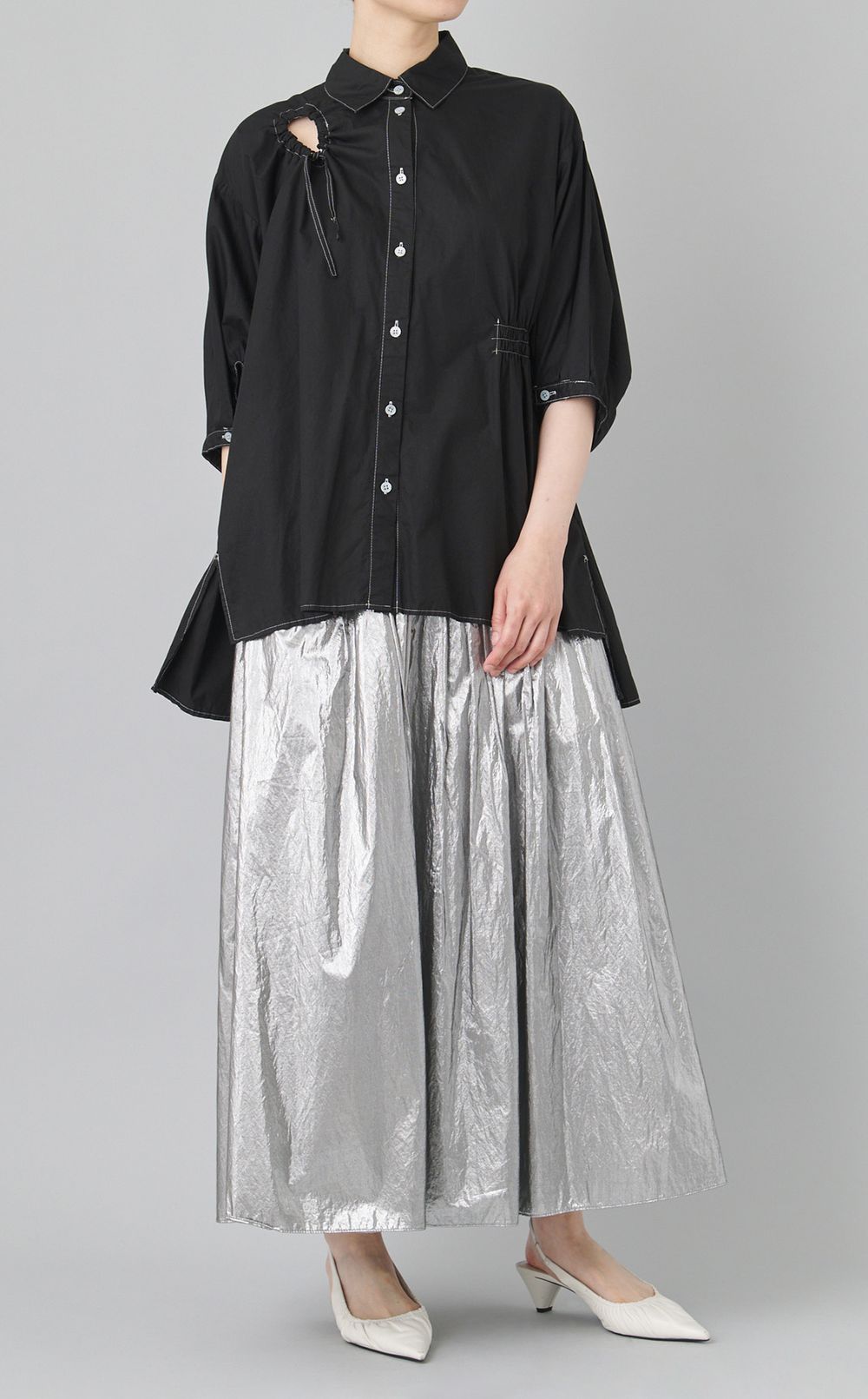 【reADdress】カットアウトシャーリングシャツ