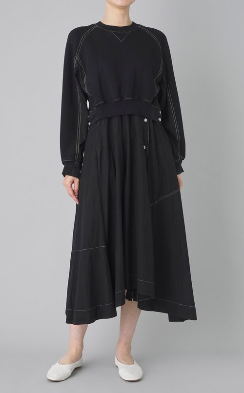 【reADdress】スウェットポプリンコンボワンピース