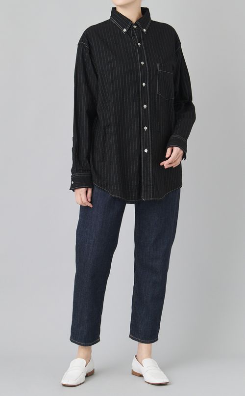 【reADdress】ストライプコットンシャツ