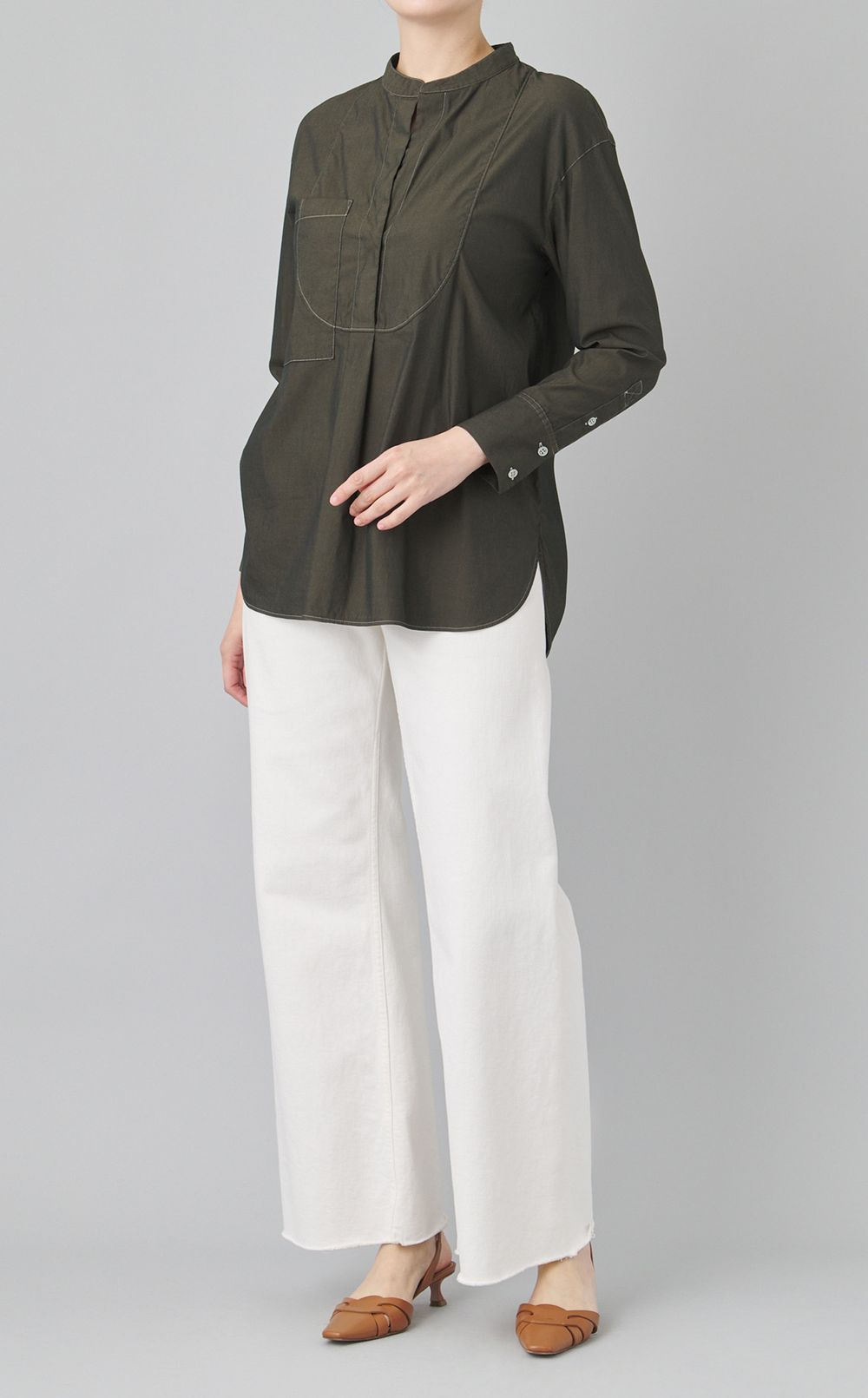 【reADdress】マオカラーオーバーサイズシャツ