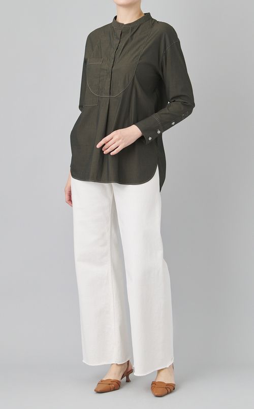 【reADdress】マオカラーオーバーサイズシャツ