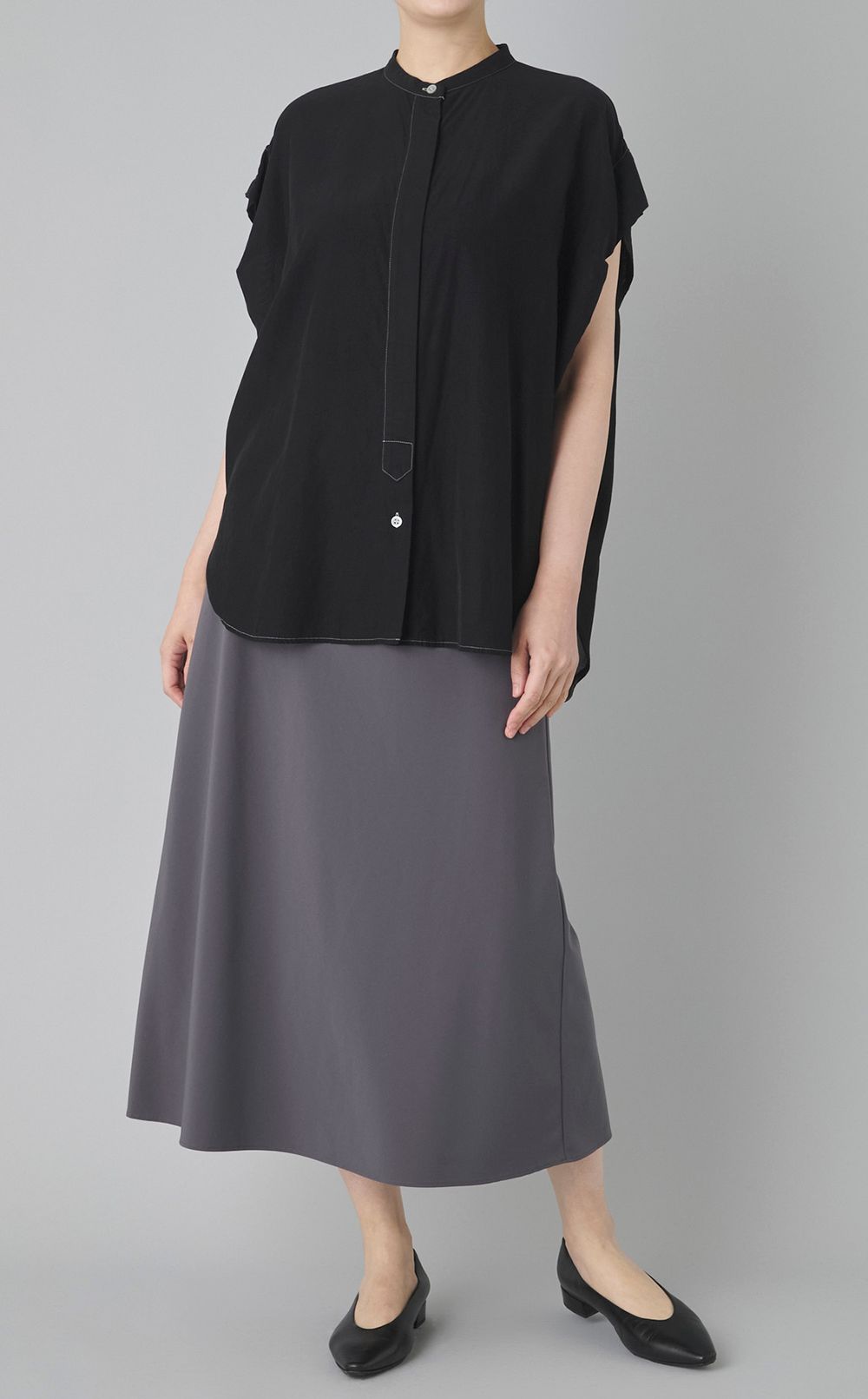 【reADdress】コットン混フレアブラウス