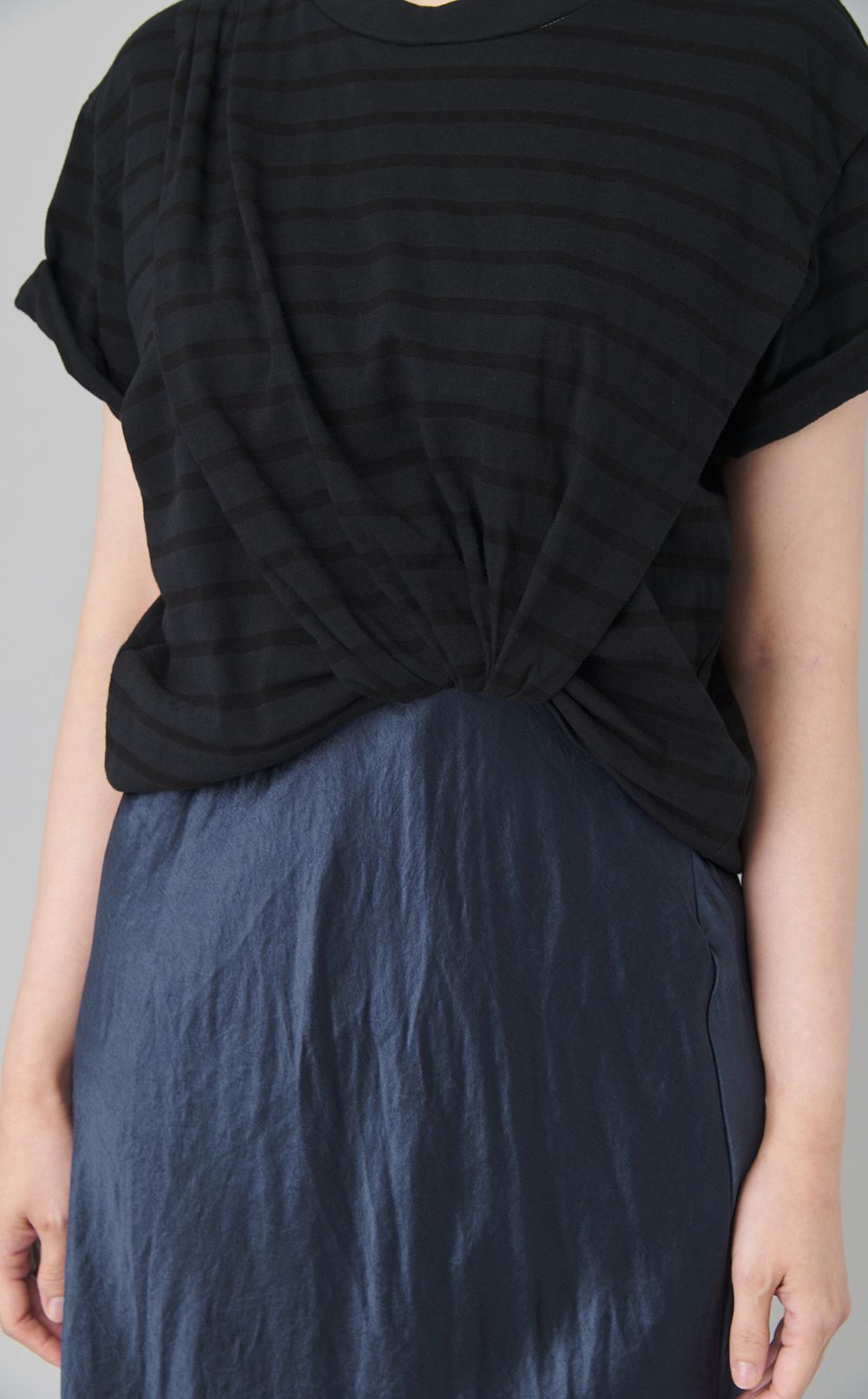 【reADdress】ボーダー切替レーススカートワンピース