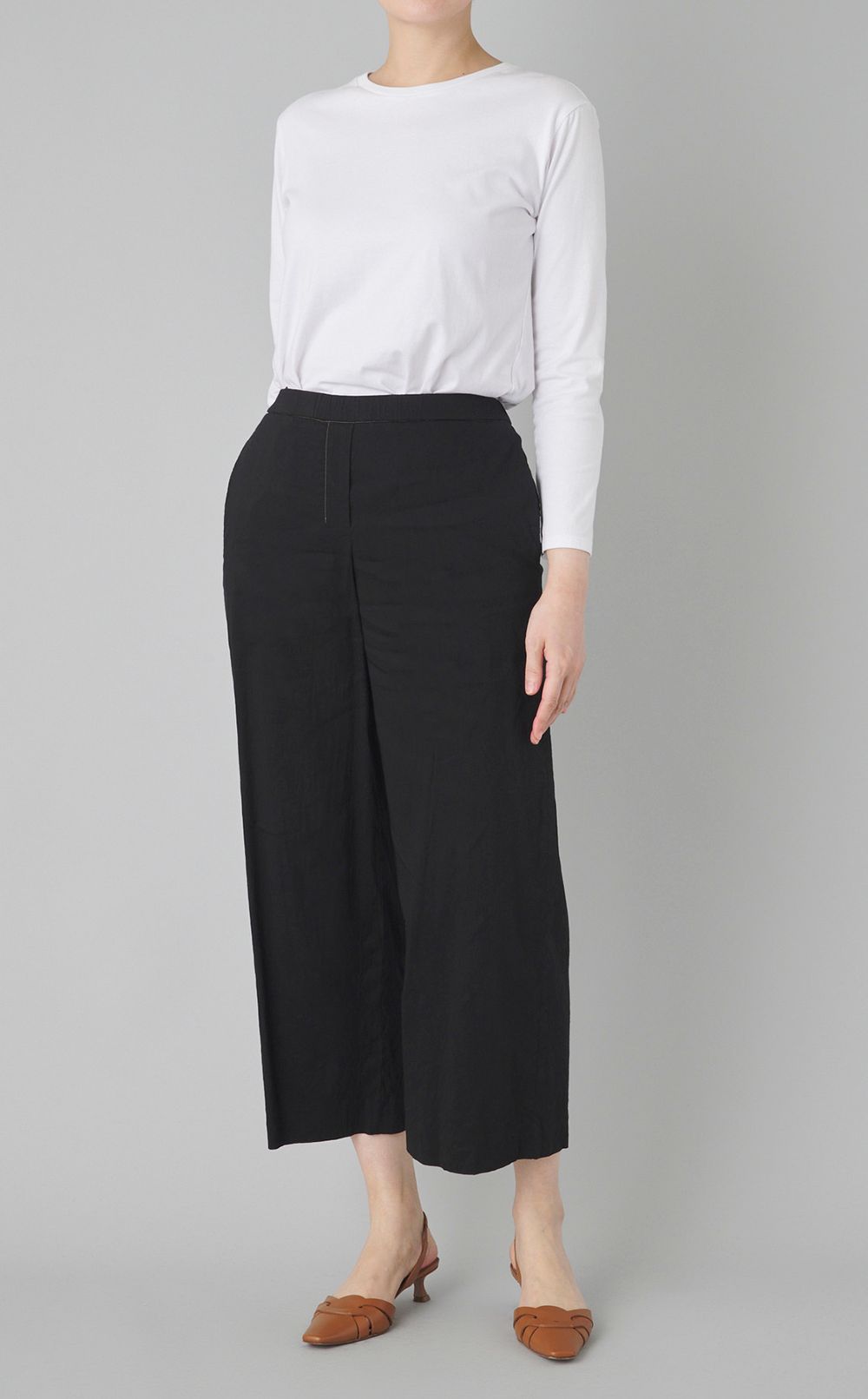 【reADdress】ワイドクロップドプルオンパンツ