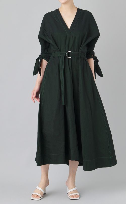 【reADdress】ベルト付Vネックワンピース
