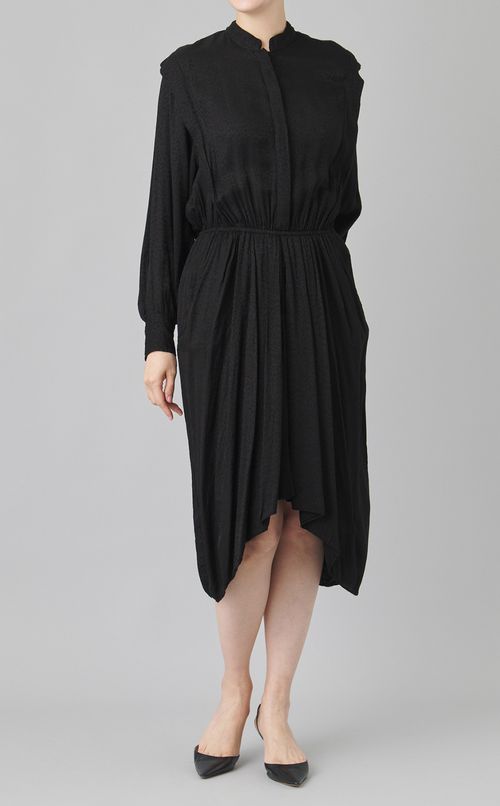 【reADdress】スタンドカラーミディワンピース