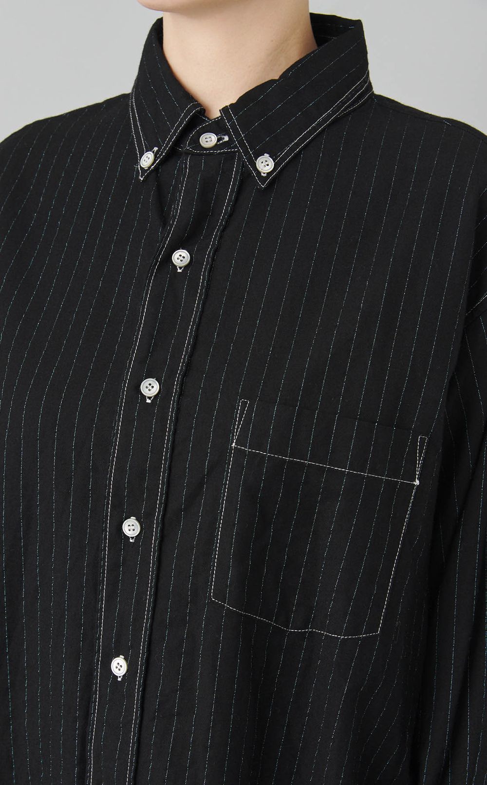 【reADdress】ストライプコットンシャツ