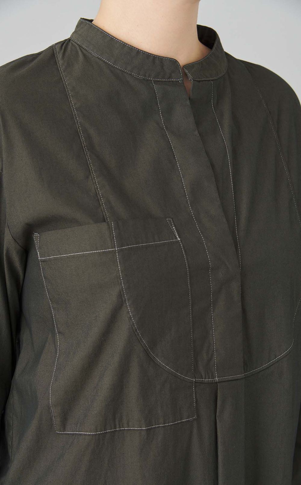 【reADdress】マオカラーオーバーサイズシャツ