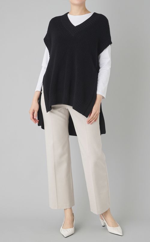 【reADdress】コットンVネックニットベスト