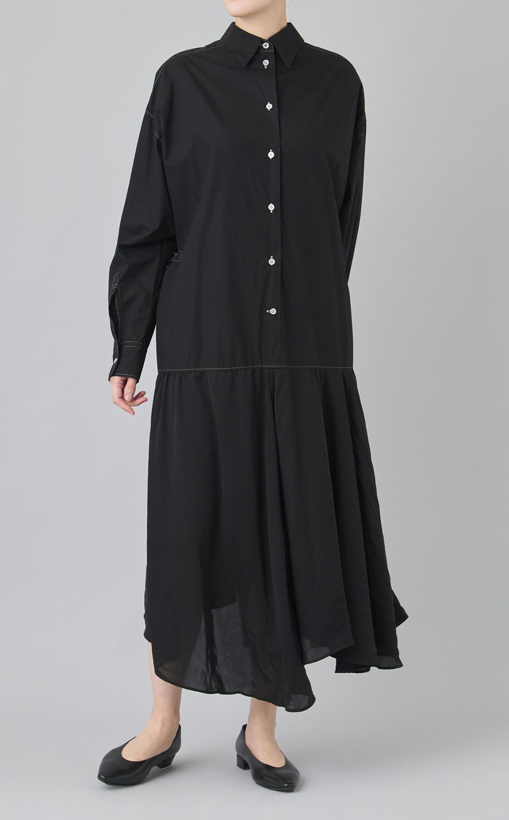 【reADdress】異素材シャツワンピース