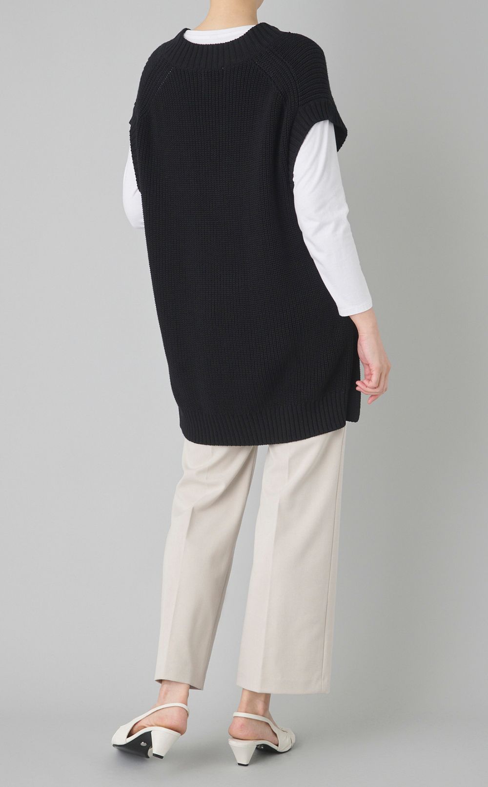 【reADdress】コットンVネックニットベスト