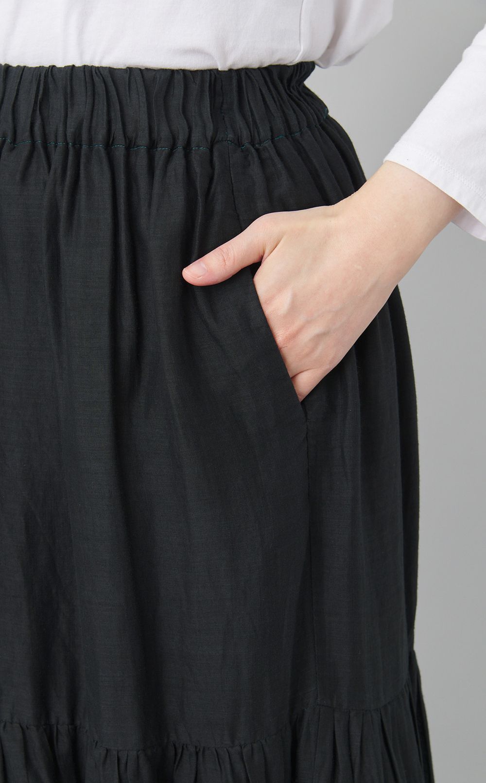 【reADdress】リネンティアードスカート