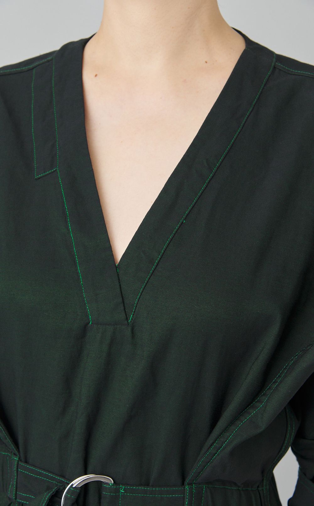 【reADdress】ベルト付Vネックワンピース