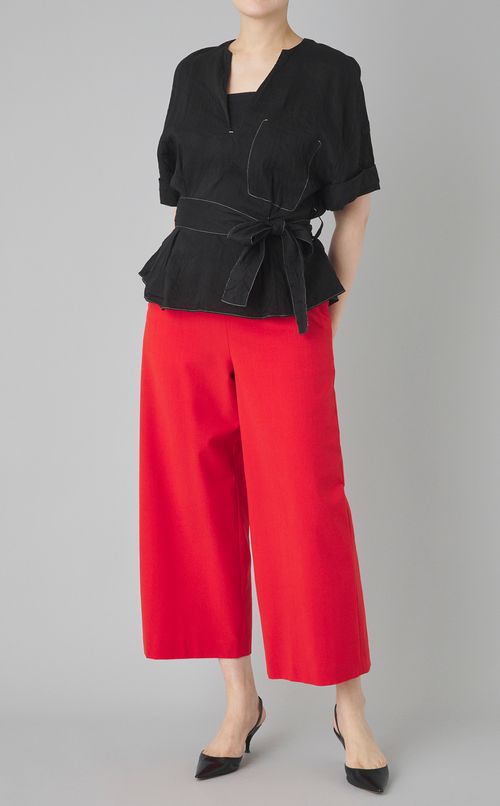 【reADdress】ストライプダブルカフブラウス