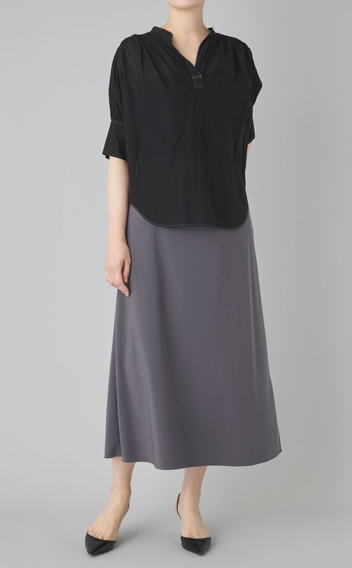 【reADdress】スキッパーギャザーブラウス