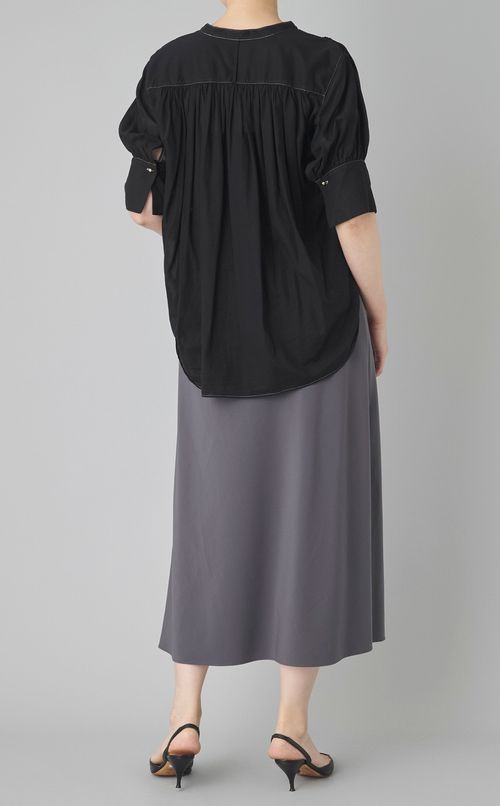 【reADdress】スキッパーギャザーブラウス