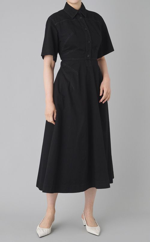 【reADdress】ステッチデザインフレアワンピース