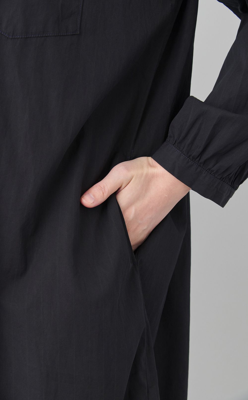 【reADdress】バンドカラーストライプワンピース