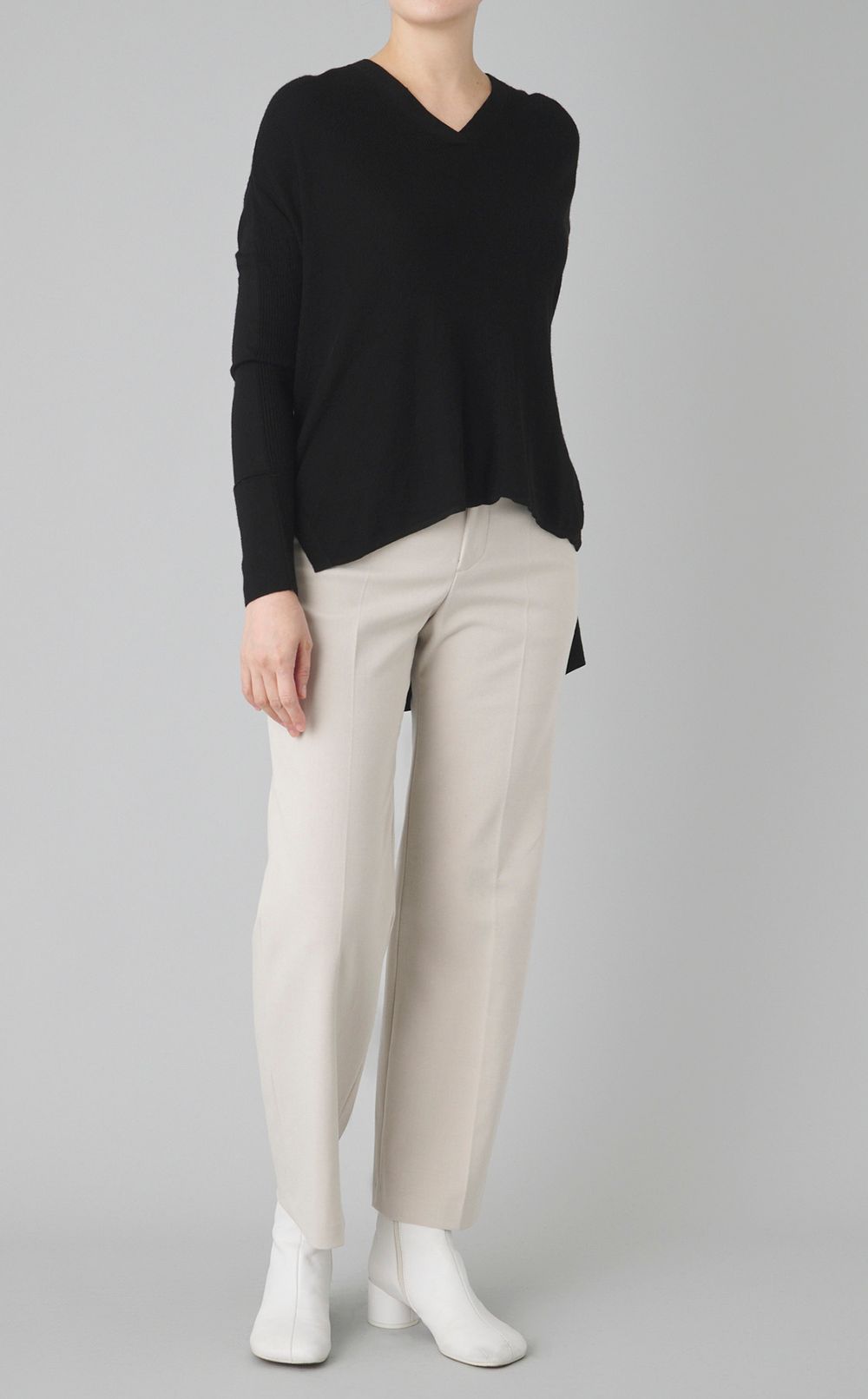 【reADdress】ウールVネックハイゲージニット