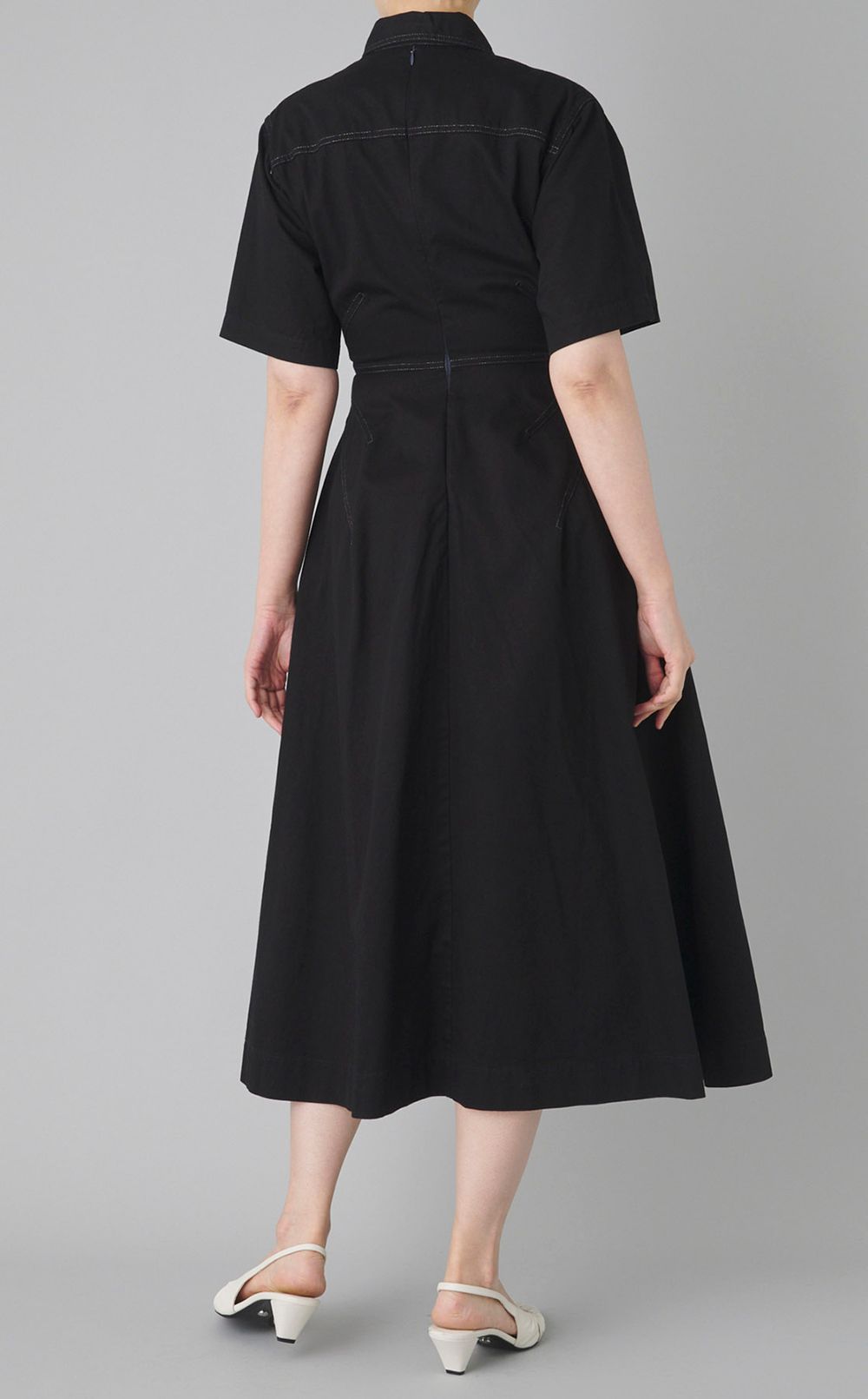 【reADdress】ステッチデザインフレアワンピース