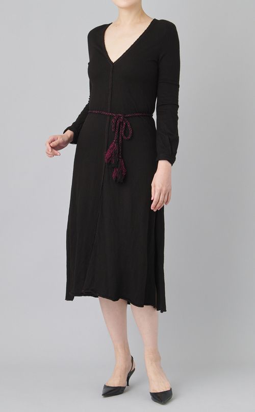 【reADdress】Vネックウールロングワンピース