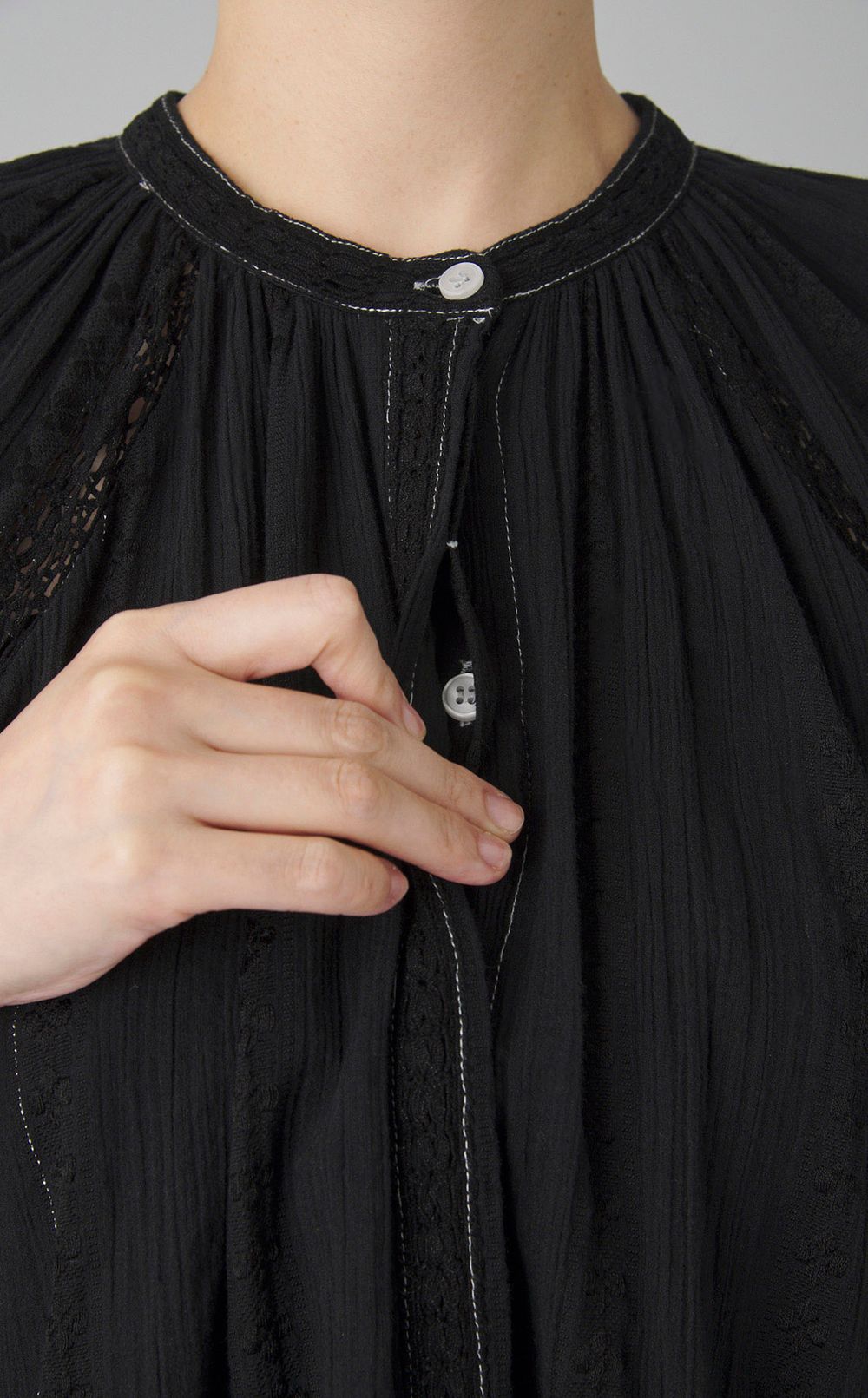 【reADdress】レーススモックギャザーブラウス