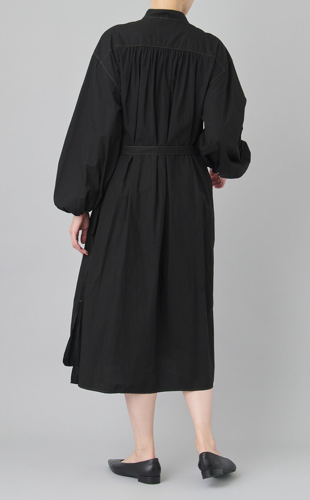 【reADdress】スタンドカラーコットンミリタリードレス