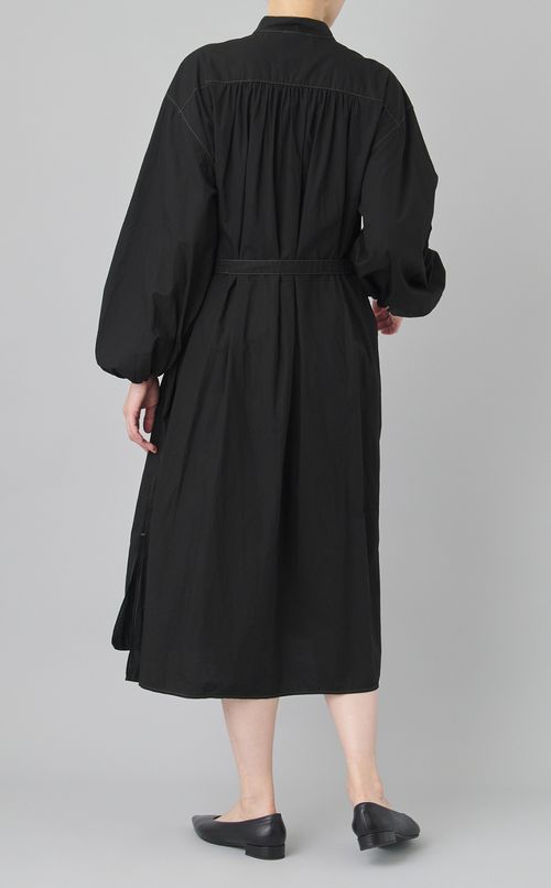 【reADdress】スタンドカラーコットンミリタリードレス