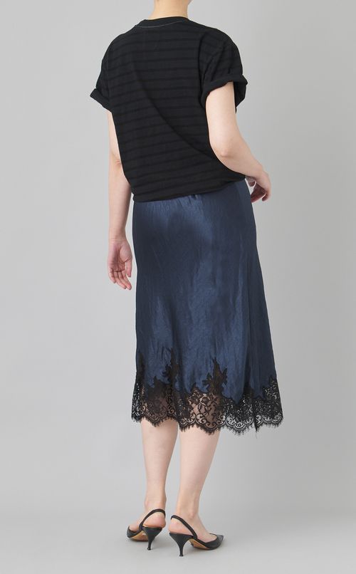 【reADdress】ボーダー切替レーススカートワンピース