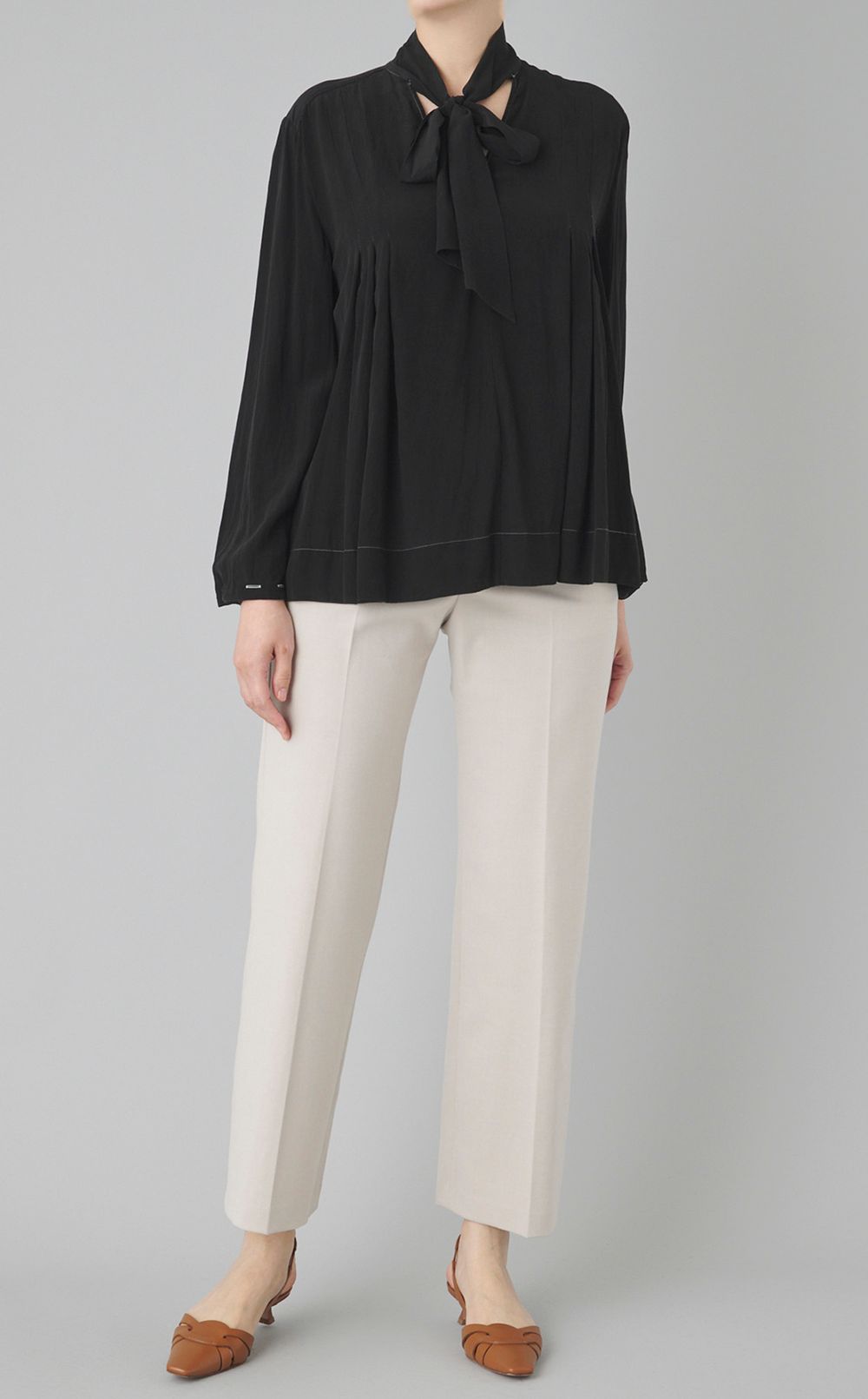 【reADdress】シルクボウタイフレアブラウス