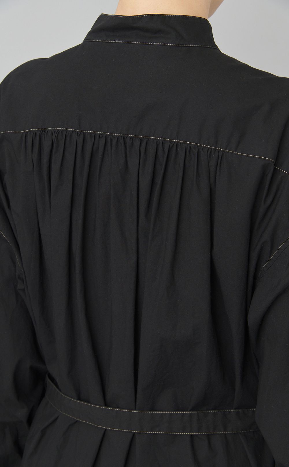 【reADdress】スタンドカラーコットンミリタリードレス