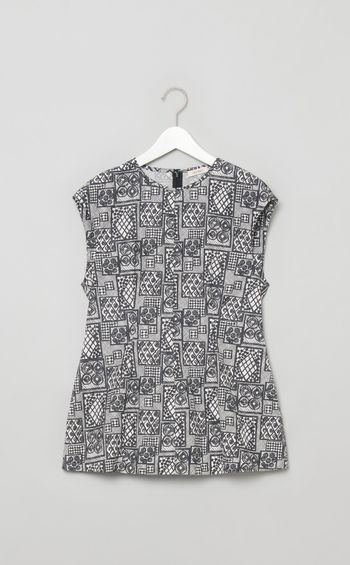 パッチワークプリントブラウス