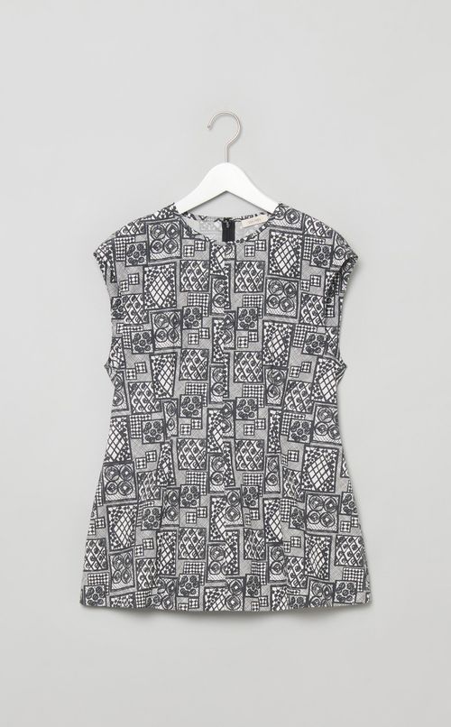 パッチワークプリントブラウス