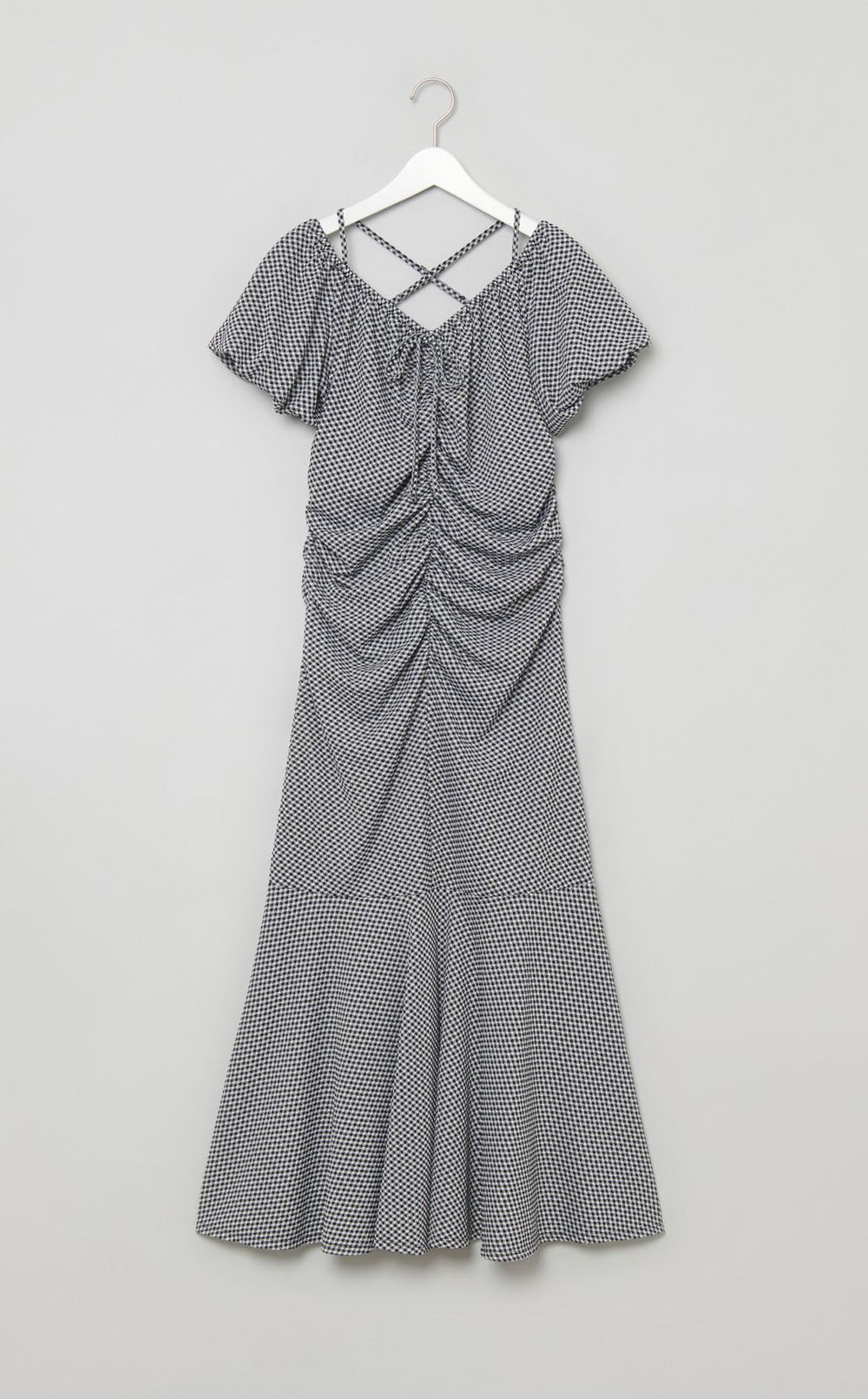 パフスリーブギャザーカットワンピース