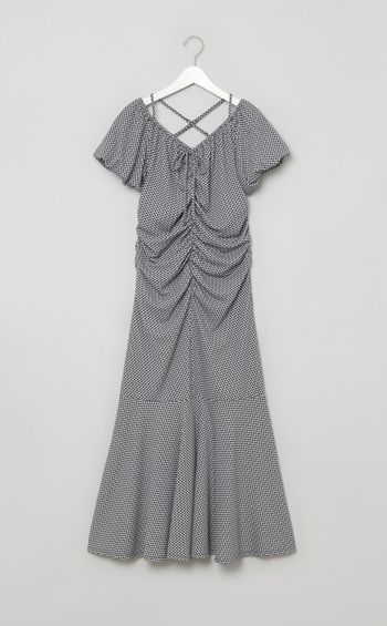 パフスリーブギャザーカットワンピース