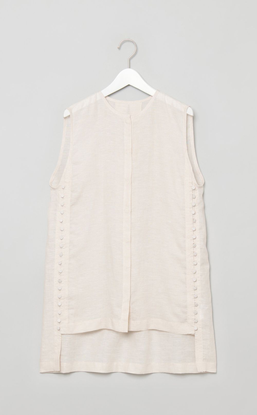 サイドボタンアップブラウス