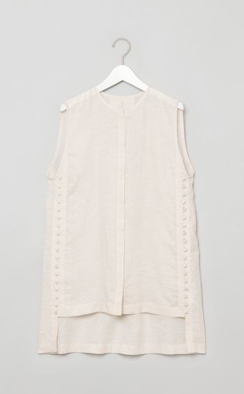 サイドボタンアップブラウス