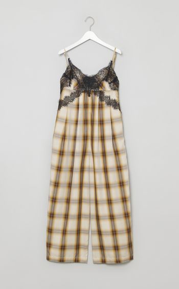 チェックレースオールインワン