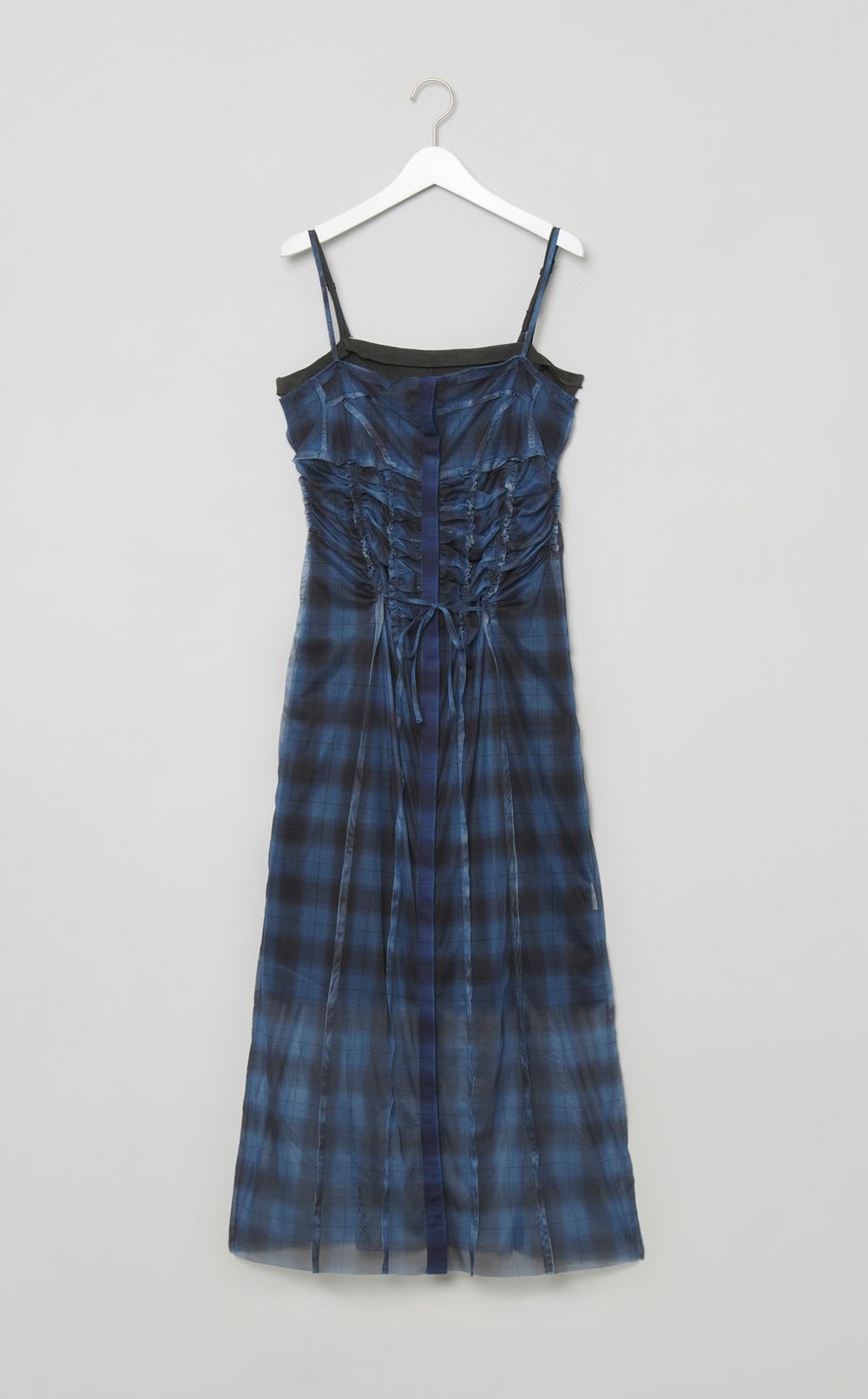 シースルーレイヤーチェックワンピース