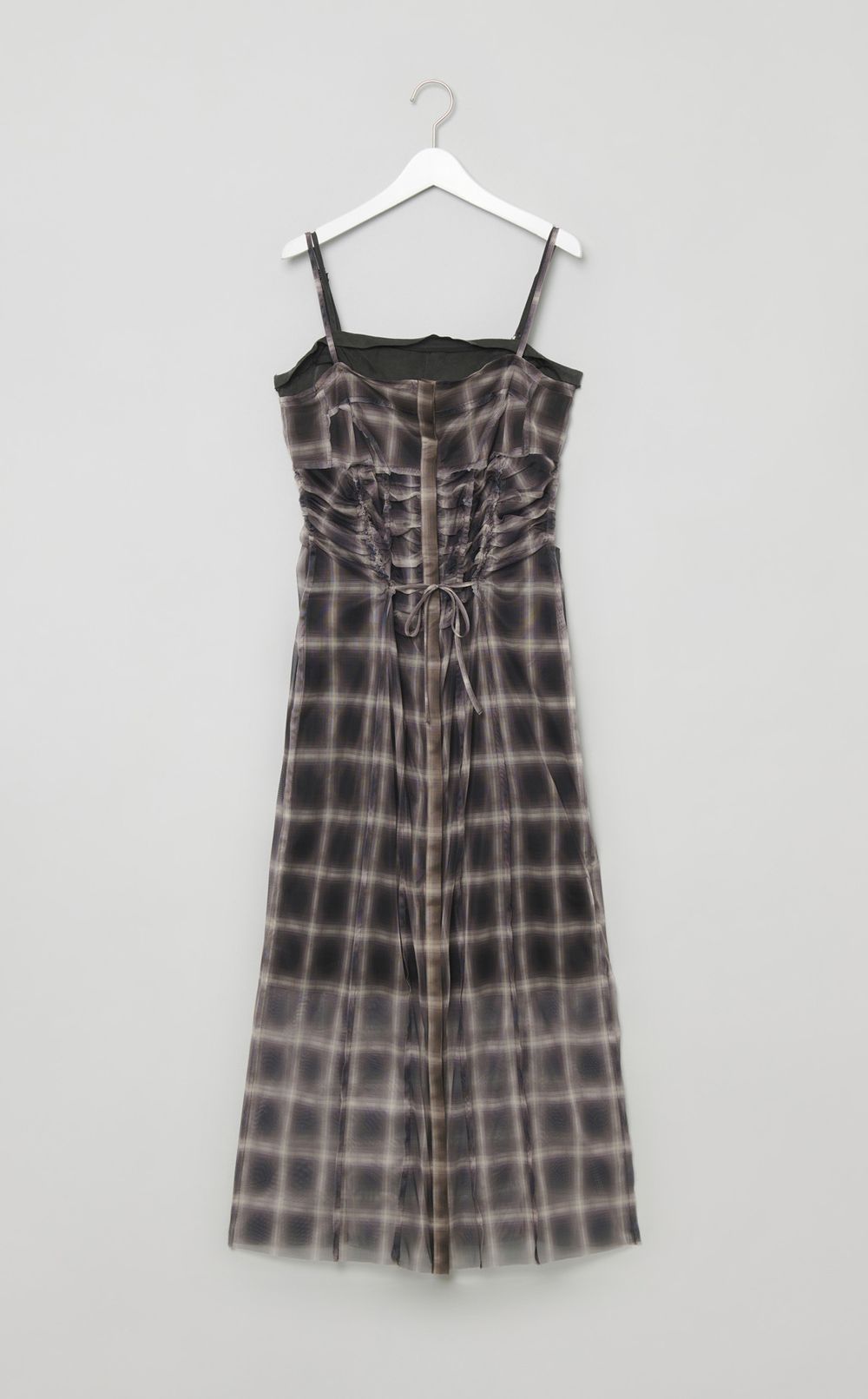 シースルーレイヤーチェックワンピース