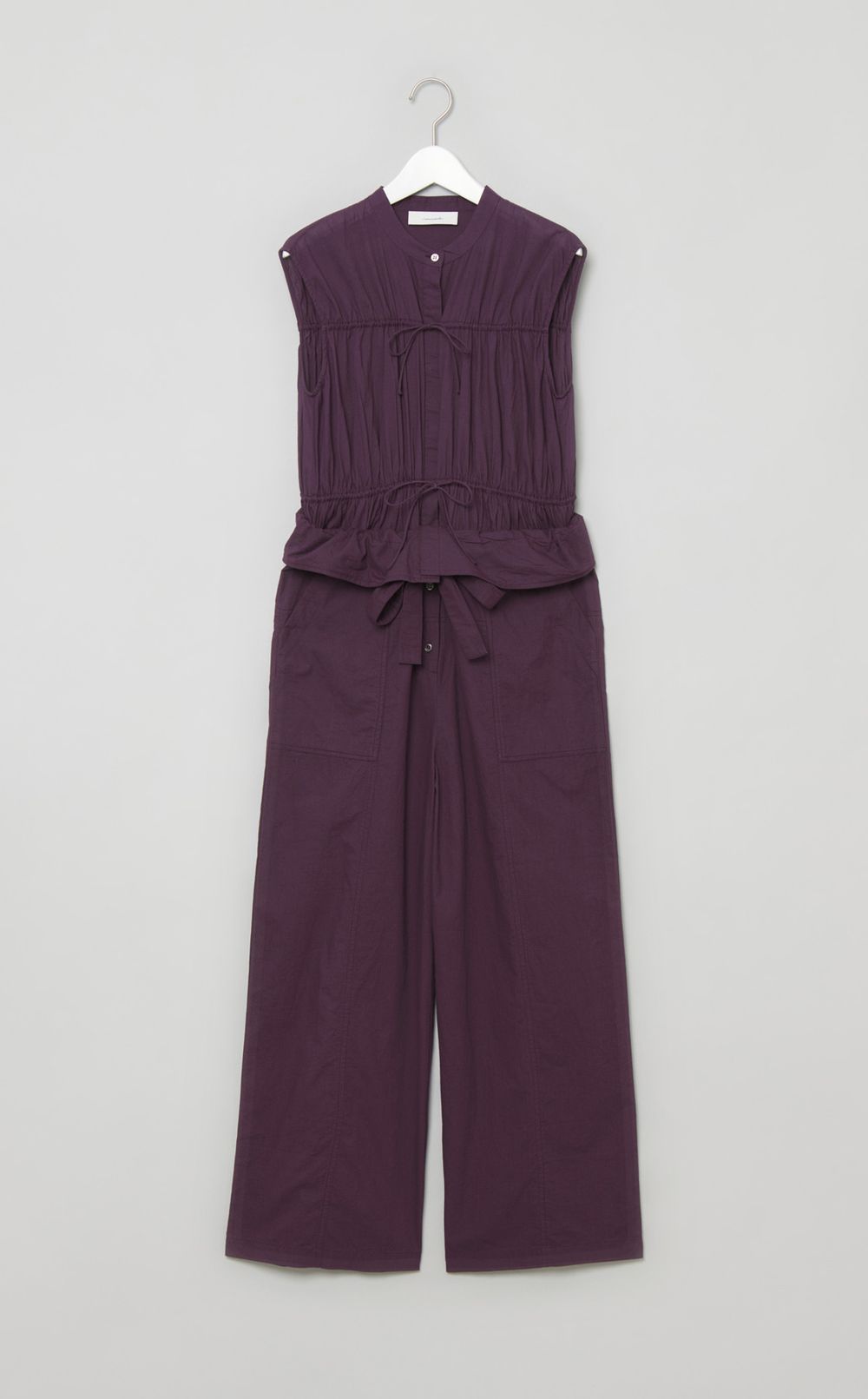 コットンギャザージャンプスーツ