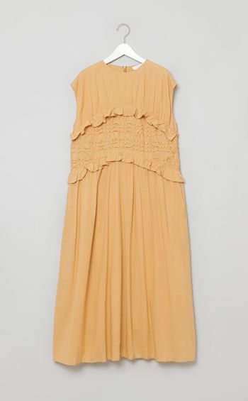 スモッキングノースリーブワンピース