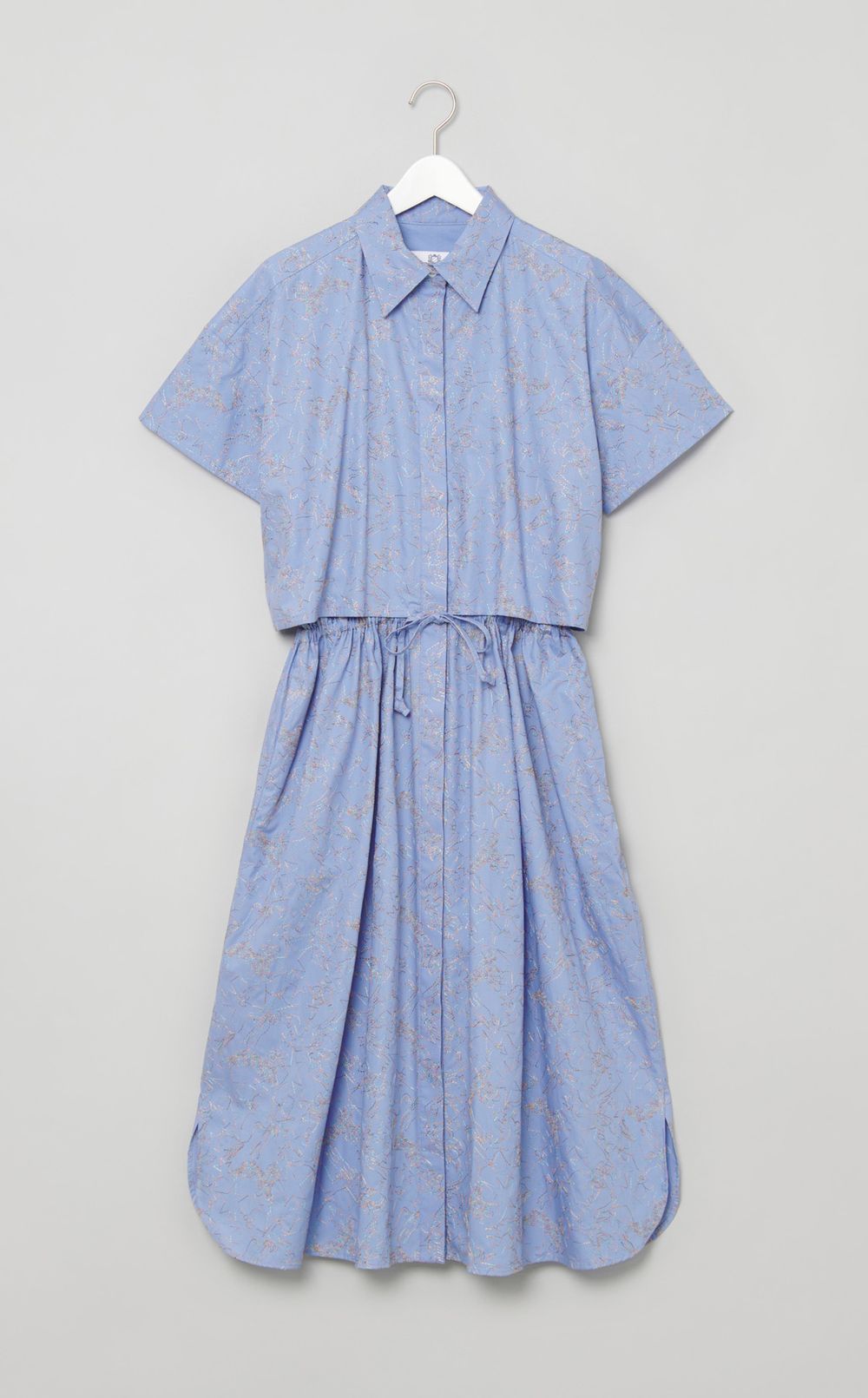 コットンプリントハーフスリーブワンピース