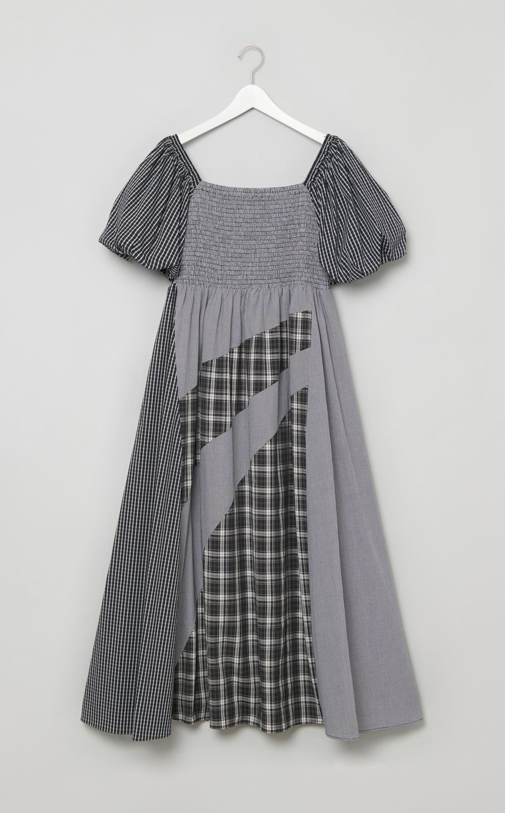 プリントミックスパフスリーブワンピース