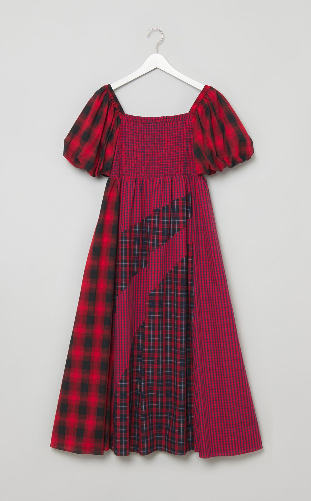 プリントミックスパフスリーブワンピース