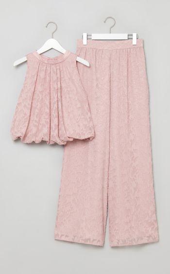 バックリボンセットアップパンツ