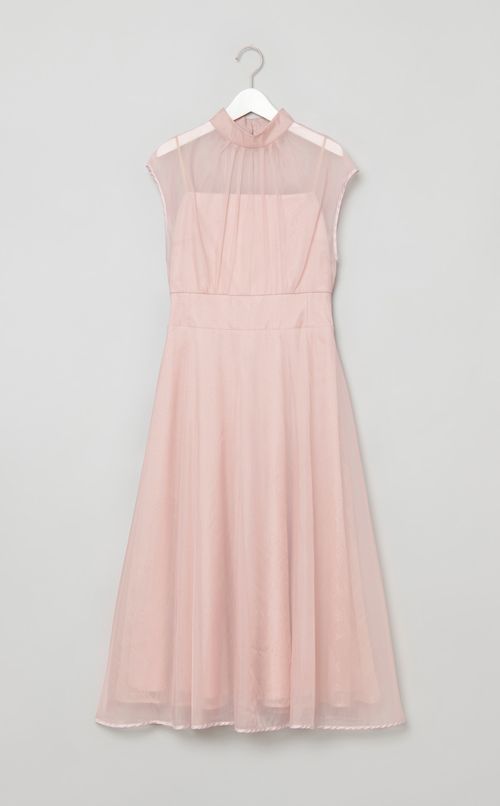 チュールレースレイヤードドレス