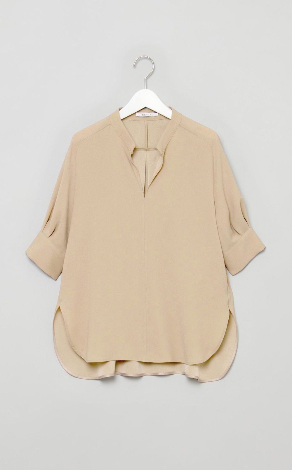 サテンジョーゼットプルオーバーブラウス