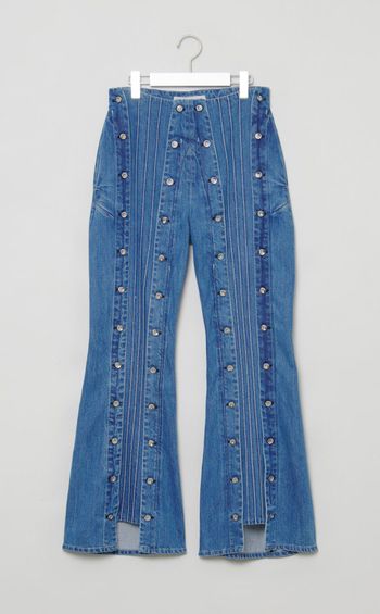 スナップハイウエストデニムパンツ