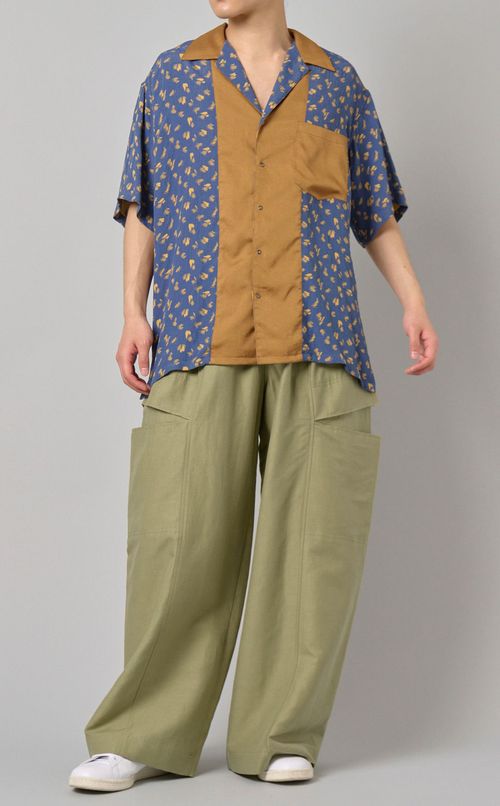 リネンコットンサテンパンツ